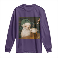 Funny Chihuahua St Patricks Day Meme Long Sleeve Shirt Chihuahua Smoking Irish Beer Lover