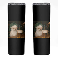 Funny Chihuahua St Patricks Day Meme Skinny Tumbler Chihuahua Smoking Irish Beer Lover