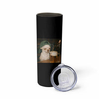 Funny Chihuahua St Patricks Day Meme Skinny Tumbler Chihuahua Smoking Irish Beer Lover