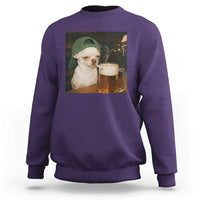 Funny Chihuahua St Patricks Day Meme Sweatshirt Chihuahua Smoking Irish Beer Lover