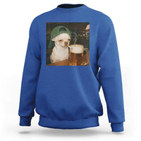 Funny Chihuahua St Patricks Day Meme Sweatshirt Chihuahua Smoking Irish Beer Lover