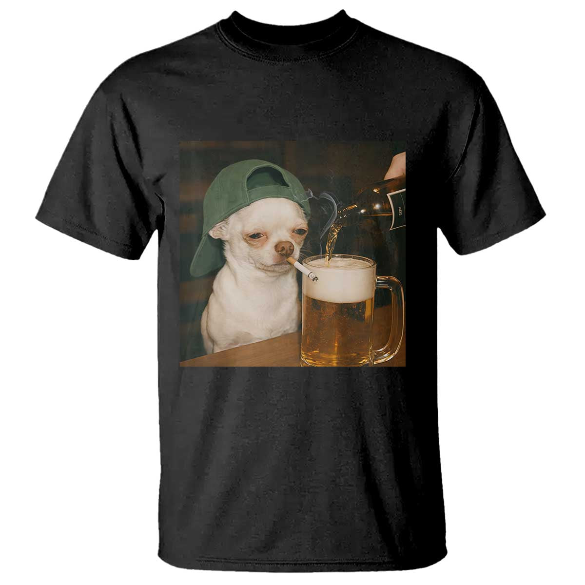 Funny Chihuahua St Patricks Day Meme T Shirt Chihuahua Smoking Irish Beer Lover