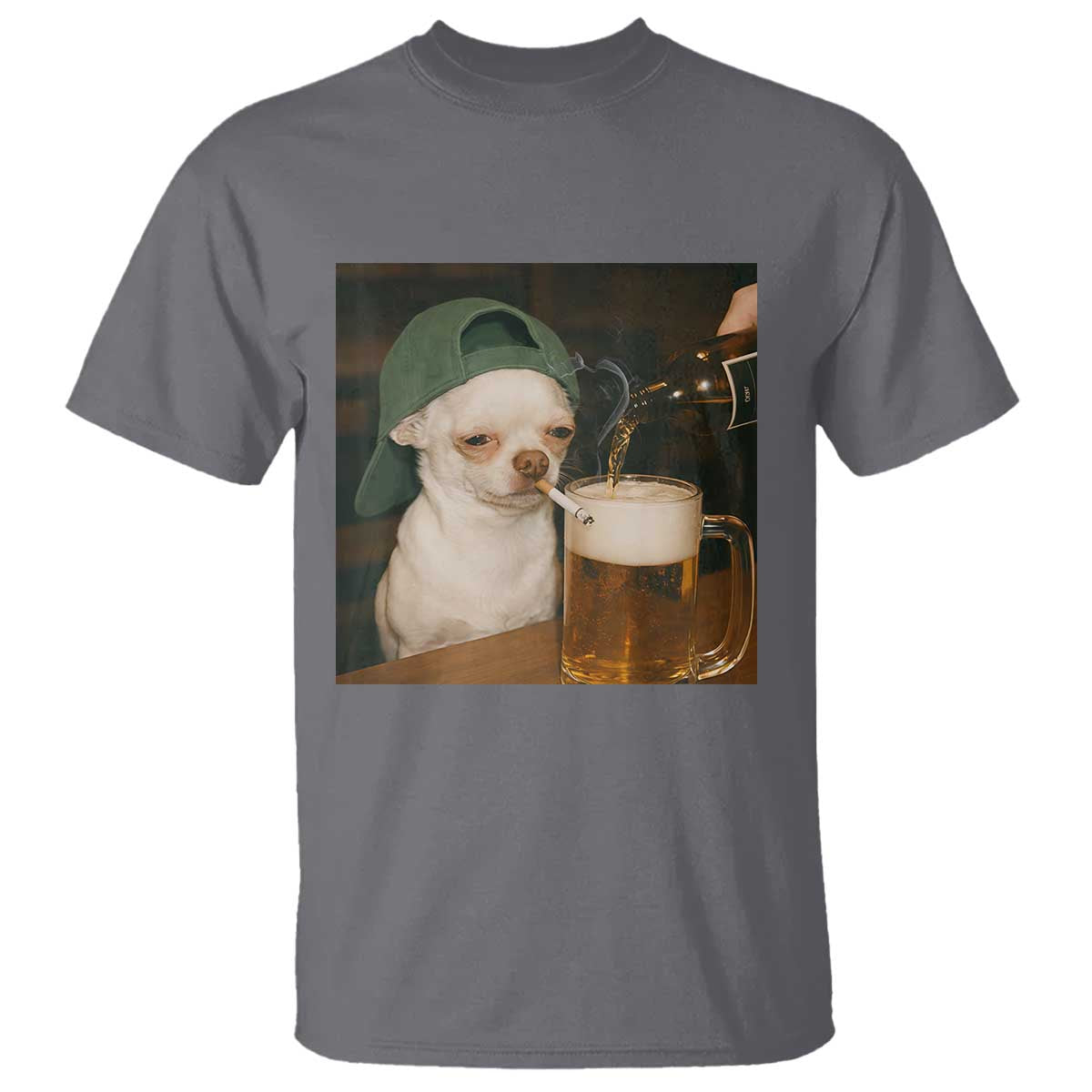 Funny Chihuahua St Patricks Day Meme T Shirt Chihuahua Smoking Irish Beer Lover