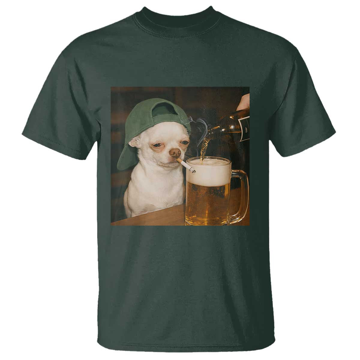 Funny Chihuahua St Patricks Day Meme T Shirt Chihuahua Smoking Irish Beer Lover