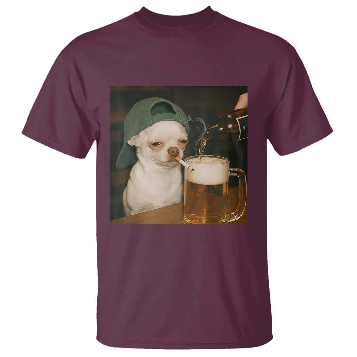 Funny Chihuahua St Patricks Day Meme T Shirt Chihuahua Smoking Irish Beer Lover