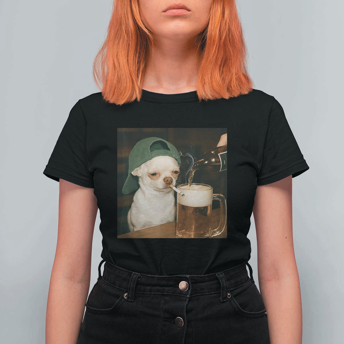 Funny Chihuahua St Patricks Day Meme T Shirt For Women Chihuahua Smoking Irish Beer Lover