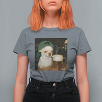 Funny Chihuahua St Patricks Day Meme T Shirt For Women Chihuahua Smoking Irish Beer Lover
