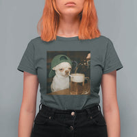 Funny Chihuahua St Patricks Day Meme T Shirt For Women Chihuahua Smoking Irish Beer Lover