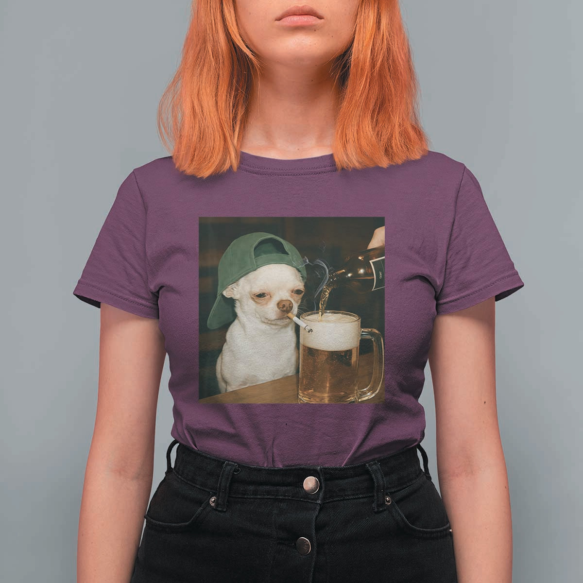 Funny Chihuahua St Patricks Day Meme T Shirt For Women Chihuahua Smoking Irish Beer Lover