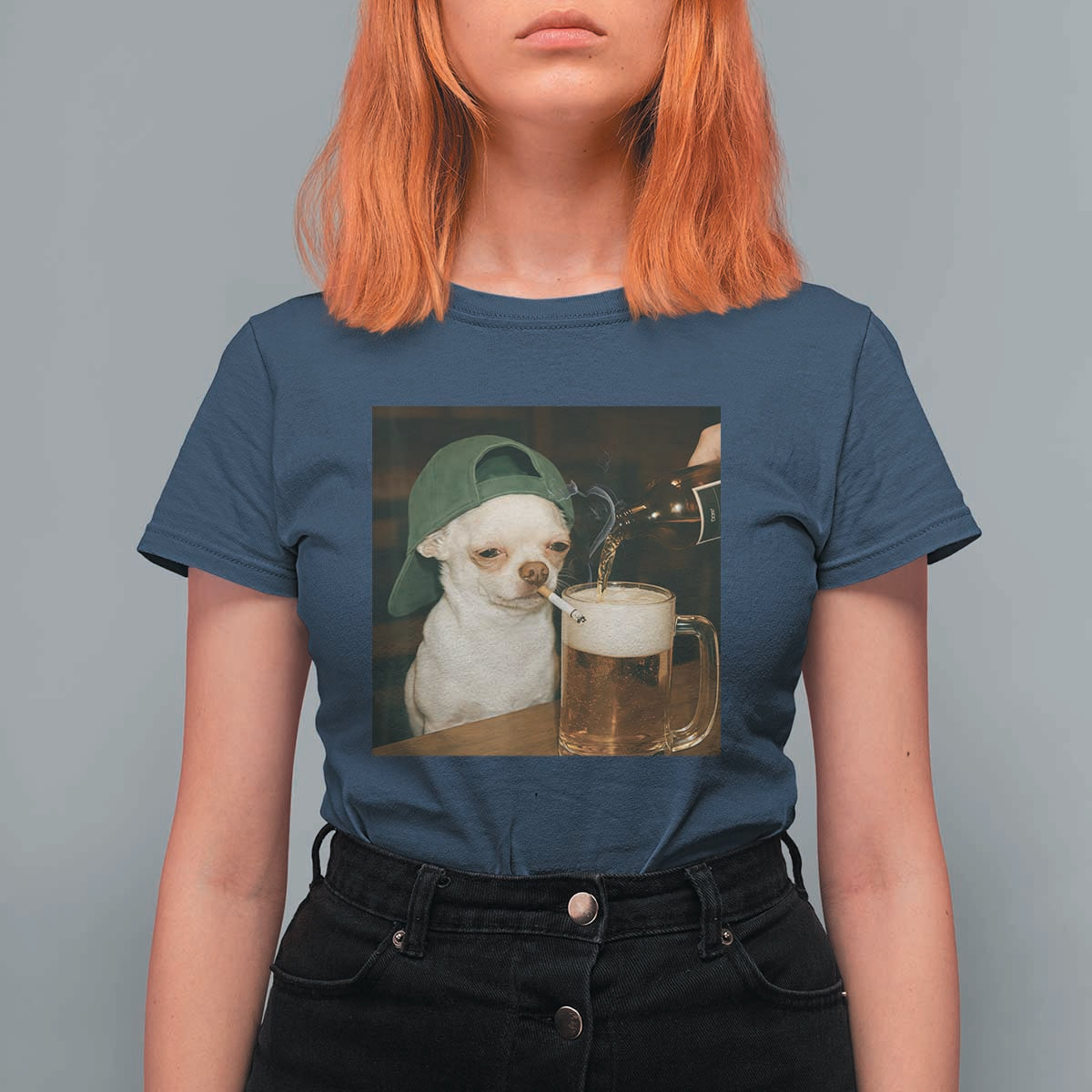 Funny Chihuahua St Patricks Day Meme T Shirt For Women Chihuahua Smoking Irish Beer Lover