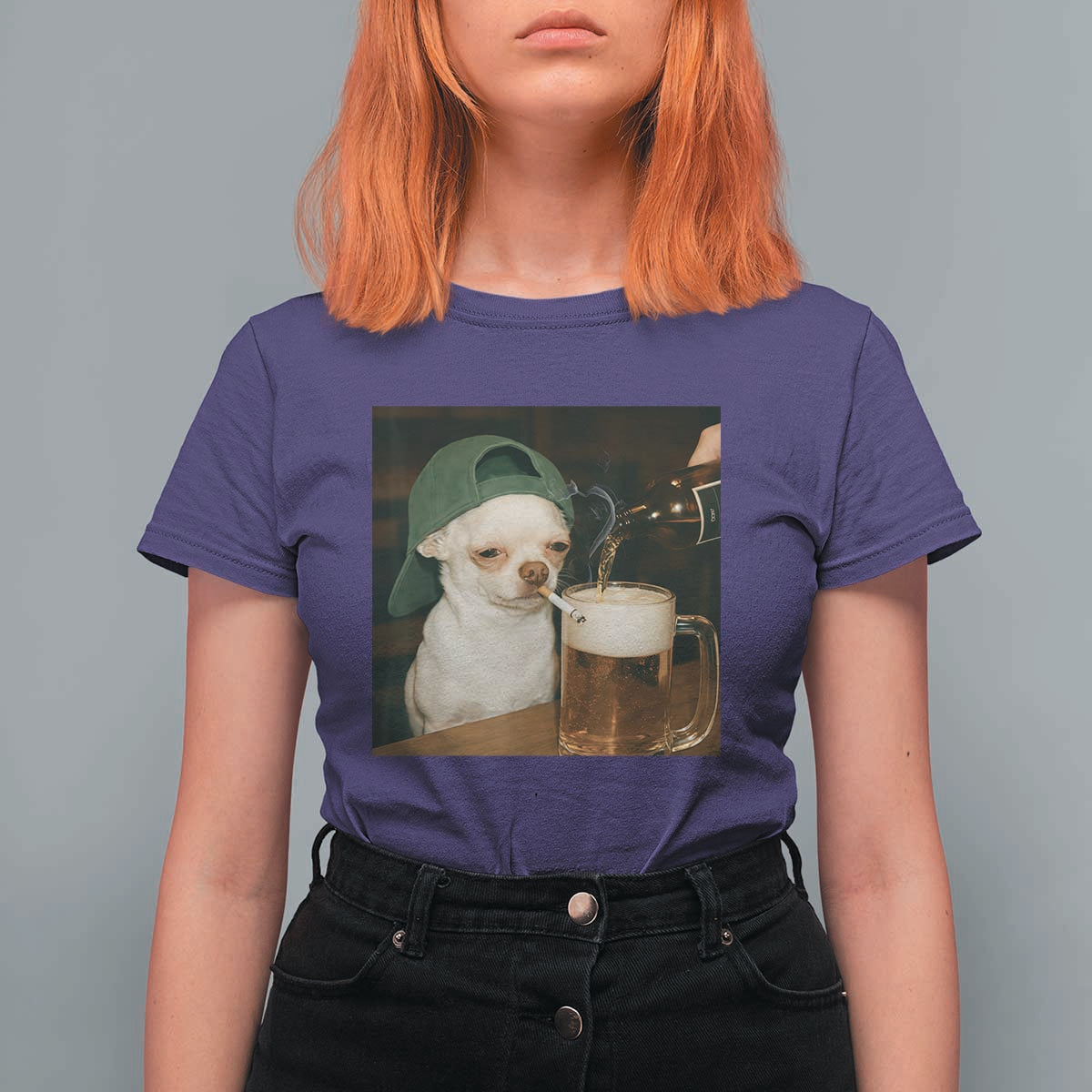 Funny Chihuahua St Patricks Day Meme T Shirt For Women Chihuahua Smoking Irish Beer Lover