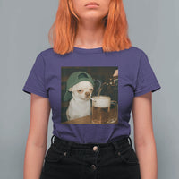 Funny Chihuahua St Patricks Day Meme T Shirt For Women Chihuahua Smoking Irish Beer Lover