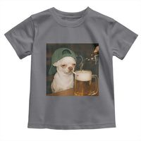 Funny Chihuahua St Patricks Day Meme Toddler T Shirt Chihuahua Smoking Irish Beer Lover