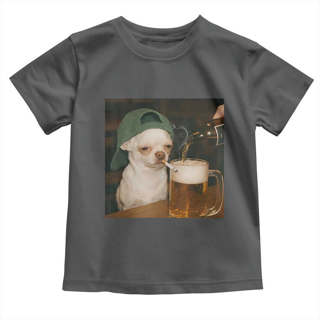 Funny Chihuahua St Patricks Day Meme Toddler T Shirt Chihuahua Smoking Irish Beer Lover