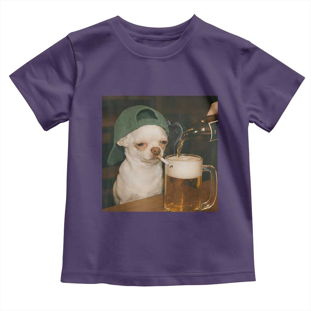 Funny Chihuahua St Patricks Day Meme Toddler T Shirt Chihuahua Smoking Irish Beer Lover