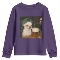 Funny Chihuahua St Patricks Day Meme Youth Sweatshirt Chihuahua Smoking Irish Beer Lover