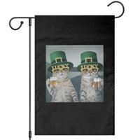 Funny St Patricks Day Cats Drinking Beer Meme Garden Flag