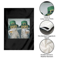 Funny St Patricks Day Cats Drinking Beer Meme Garden Flag