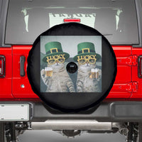 Funny St Patricks Day Cats Drinking Beer Meme Spare Tire Cover