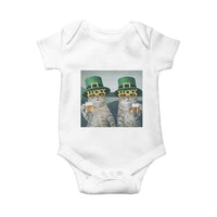 Funny St Patricks Day Cats Drinking Beer Meme Baby Onesie