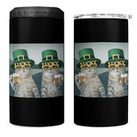 Funny St Patricks Day Cats Drinking Beer Meme 4 in 1 Can Cooler Tumbler