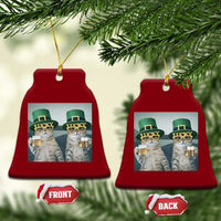 Funny St Patricks Day Cats Drinking Beer Meme Ceramic Ornament