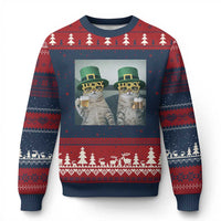 Funny St Patricks Day Cats Drinking Beer Meme Ugly Christmas Sweater