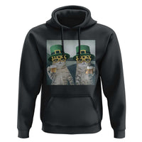 Funny St Patricks Day Cats Drinking Beer Meme Hoodie