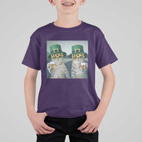 Funny St Patricks Day Cats Drinking Beer Meme T Shirt For Kid