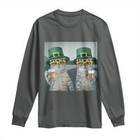 Funny St Patricks Day Cats Drinking Beer Meme Long Sleeve Shirt
