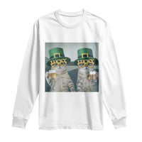 Funny St Patricks Day Cats Drinking Beer Meme Long Sleeve Shirt