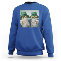 Funny St Patricks Day Cats Drinking Beer Meme Sweatshirt