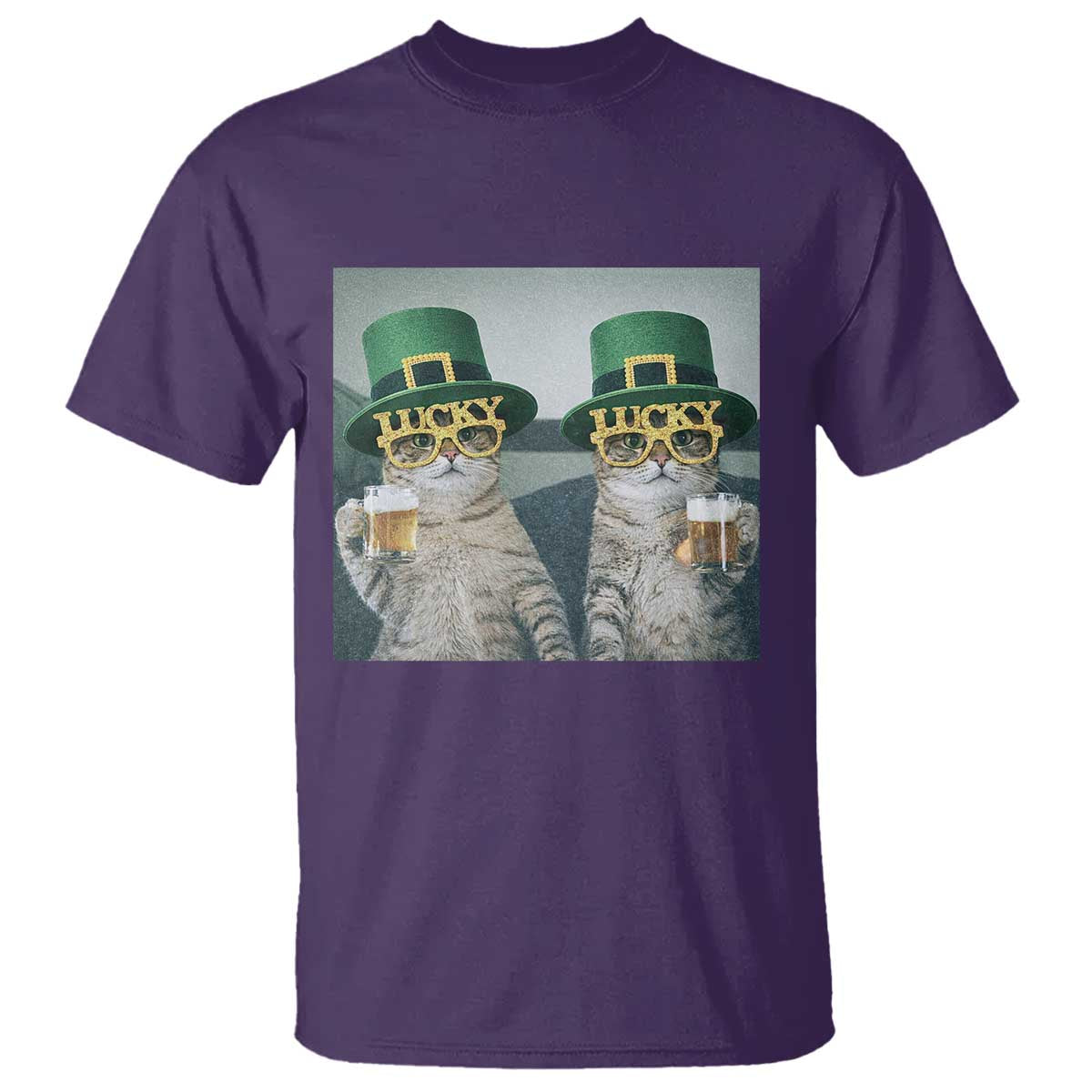 Funny St Patricks Day Cats Drinking Beer Meme T Shirt