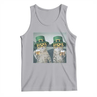 Funny St Patricks Day Cats Drinking Beer Meme Tank Top