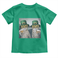 Funny St Patricks Day Cats Drinking Beer Meme Toddler T Shirt