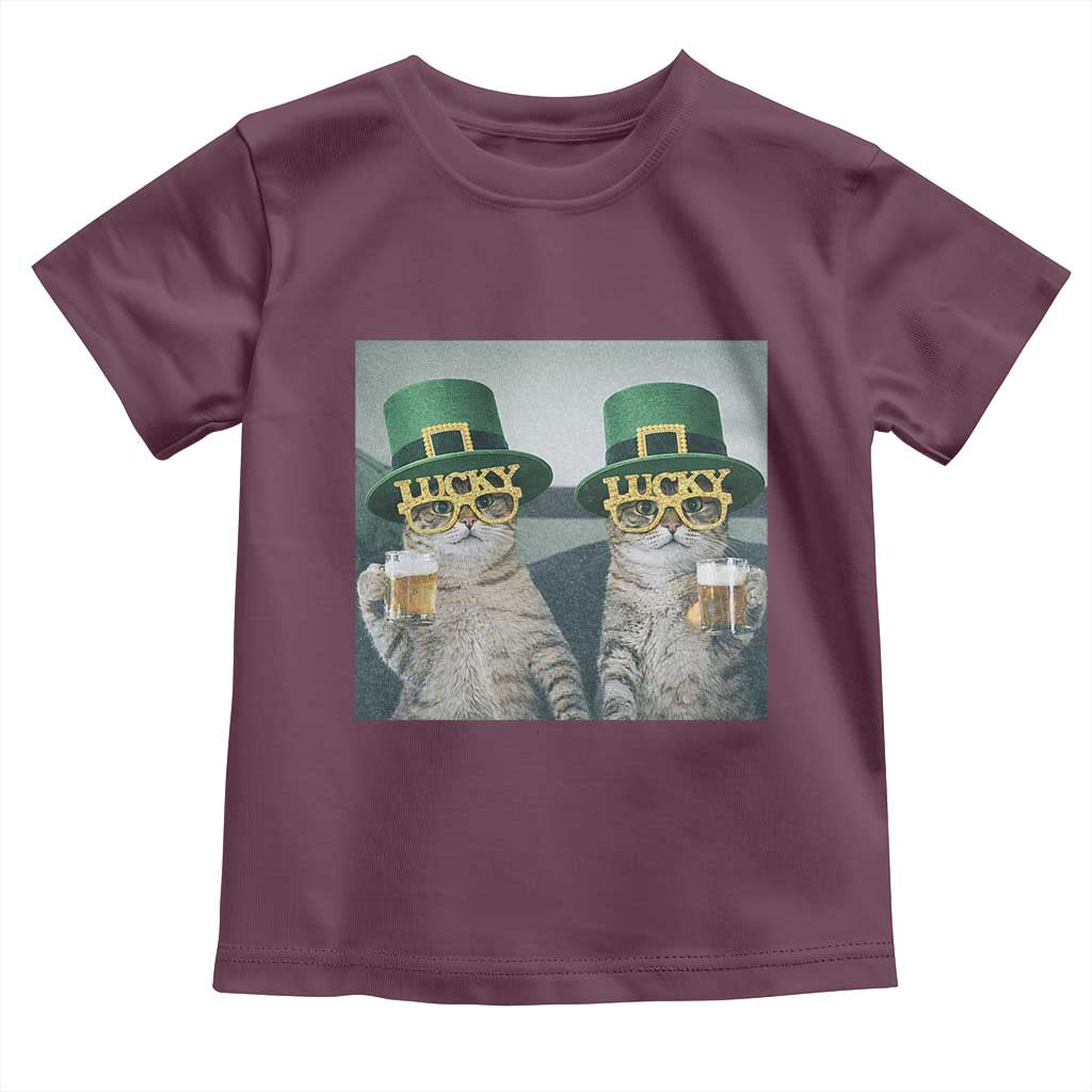 Funny St Patricks Day Cats Drinking Beer Meme Toddler T Shirt