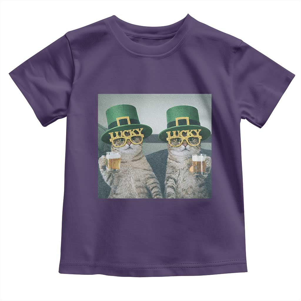 Funny St Patricks Day Cats Drinking Beer Meme Toddler T Shirt