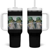 Funny St Patricks Day Cats Drinking Beer Meme Tumbler With Handle