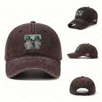 Funny St Patricks Day Cats Drinking Beer Meme Washed Cotton Baseball Cap