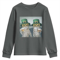 Funny St Patricks Day Cats Drinking Beer Meme Youth Sweatshirt