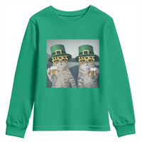 Funny St Patricks Day Cats Drinking Beer Meme Youth Sweatshirt