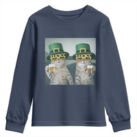 Funny St Patricks Day Cats Drinking Beer Meme Youth Sweatshirt