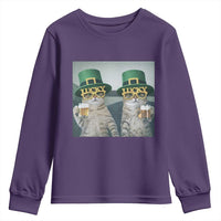 Funny St Patricks Day Cats Drinking Beer Meme Youth Sweatshirt