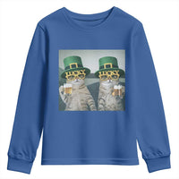 Funny St Patricks Day Cats Drinking Beer Meme Youth Sweatshirt
