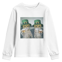 Funny St Patricks Day Cats Drinking Beer Meme Youth Sweatshirt