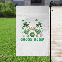 Funny St Patricks Day Goose Drinking Beer Garden Flag Goose Bump