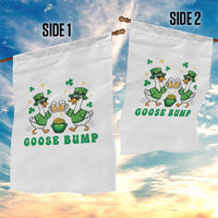Funny St Patricks Day Goose Drinking Beer Garden Flag Goose Bump