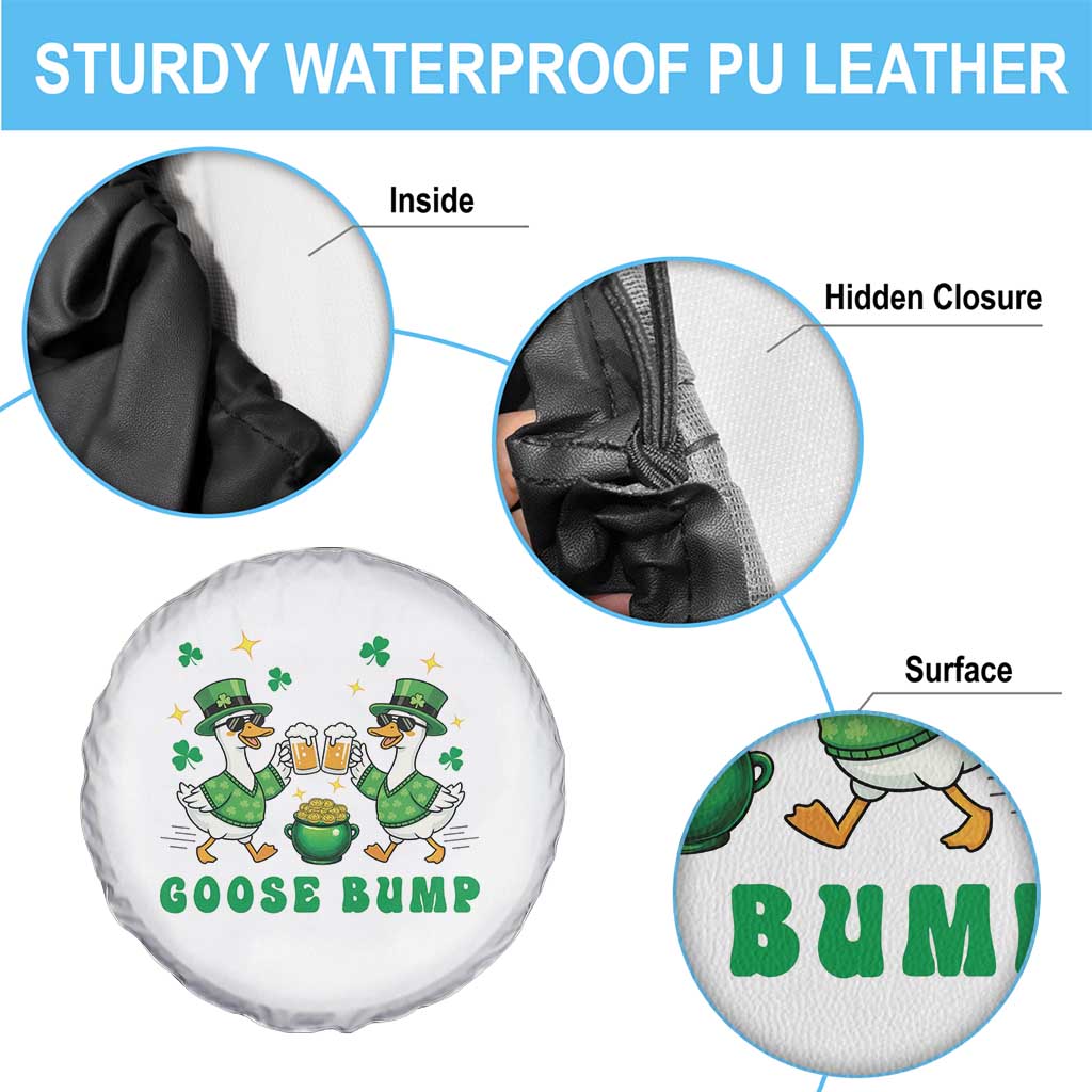 Funny St Patricks Day Goose Drinking Beer Spare Tire Cover Goose Bump