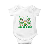 Funny St Patricks Day Goose Drinking Beer Baby Onesie Goose Bump