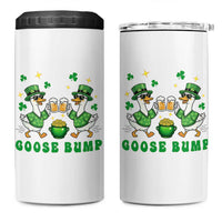 Funny St Patricks Day Goose Drinking Beer 4 in 1 Can Cooler Tumbler Goose Bump